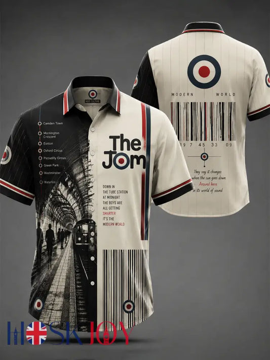 Men’s Retro Punk Music The Modfather Paul Weller Printed Short-sleeved Shirt - White / S