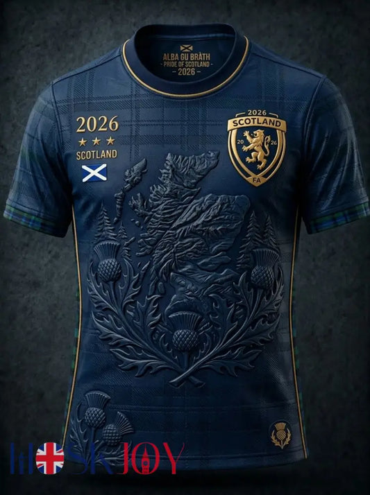 Men’s Retro UK Scotland Football Lover 2026 Print Casual Short-Sleeve T-Shirt - Blue / S