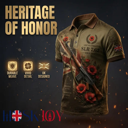 Men’s Retro Weapon Print Short-Sleeve Polo Shirt