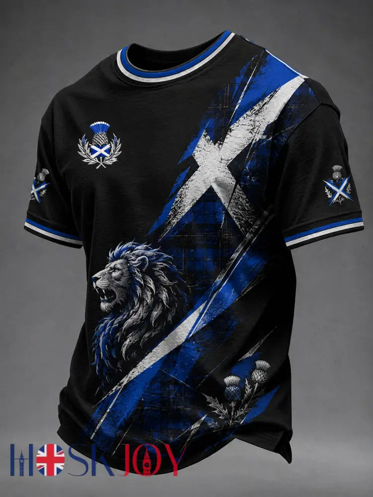 Men’s Scotland Art Printed Short Sleeve T-shirt - As picture / S