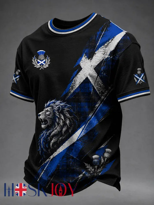 Men’s Scotland Art Printed Short Sleeve T-shirt - As picture / S
