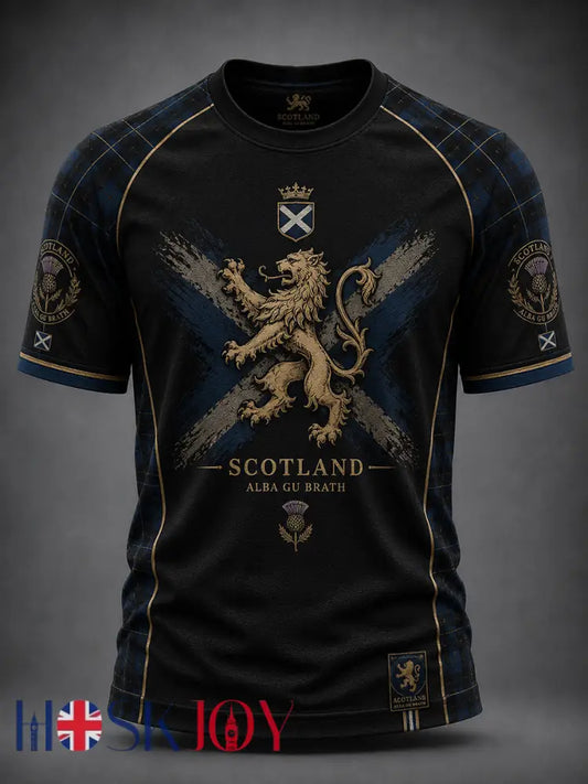 Men’s Scotland Art Printed Short Sleeve T-shirt - As picture / S