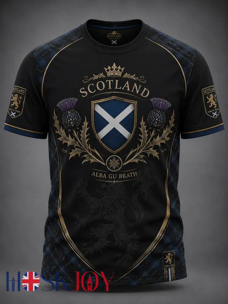 Men’s Scotland Art Printed Short Sleeve T-shirt - As picture / S