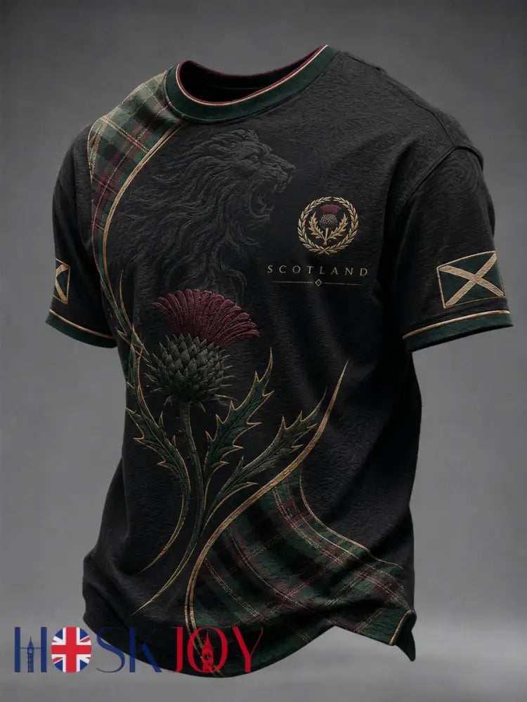 Men’s Scotland Art Printed Short Sleeve T-shirt - As picture / S