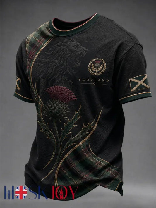 Men’s Scotland Art Printed Short Sleeve T-shirt - As picture / S