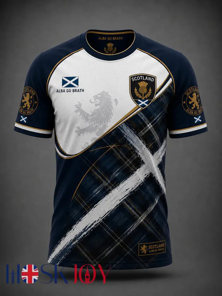 Men’s Scotland Art Printed Short Sleeve T-shirt - As picture / S