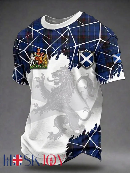 Men’s Scotland Art Printed Short Sleeve T-shirt - As picture / S