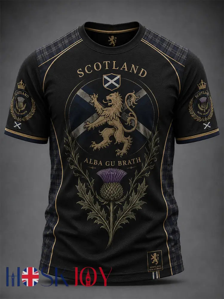 Men’s Scotland Art Printed Short Sleeve T-shirt - As picture / S