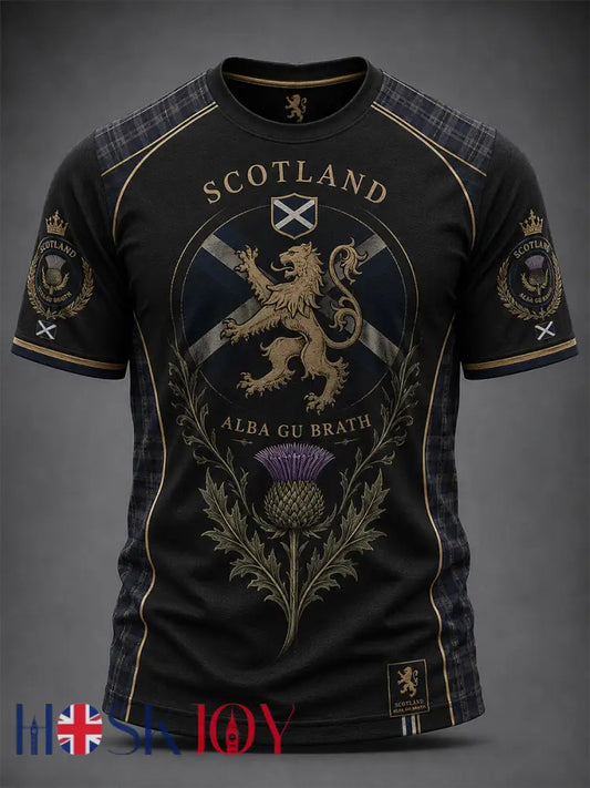 Men’s Scotland Art Printed Short Sleeve T-shirt - As picture / S