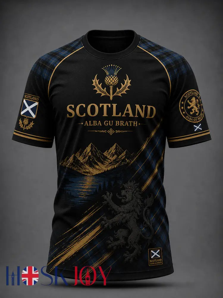 Men’s Scotland Art Printed Short Sleeve T-shirt - As picture / S