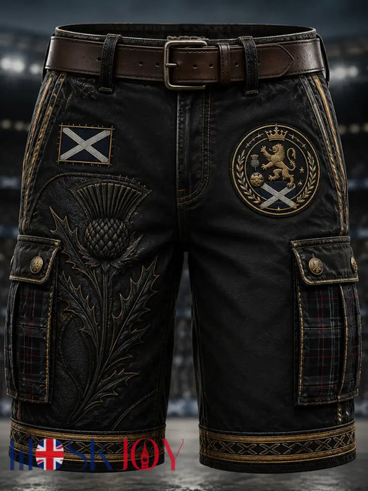 Men’s Scotland Football Art Print Casual Shorts - A / S
