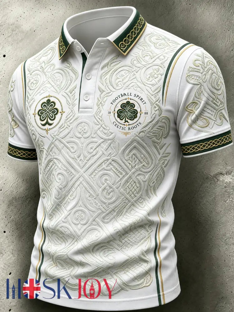 Men’s Scotland football Lover Celtic Printed polo shirt - White / S