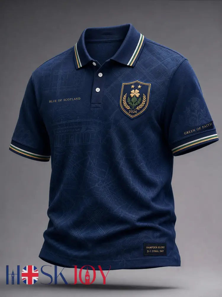 Men’s Scotland Football Lover Green Faith Printed Casual Tops - As picture / S