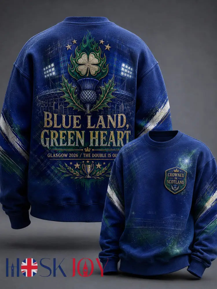 Men’s Scotland Football Lover Green Faith Printed Sweatshirt - Royal Blue / S