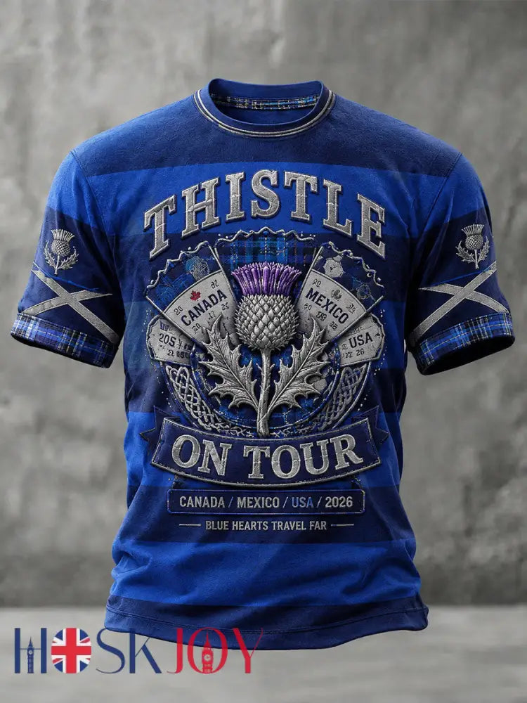 Men’s Scotland Football Lover Printed T-shirt - Deep Blue / S