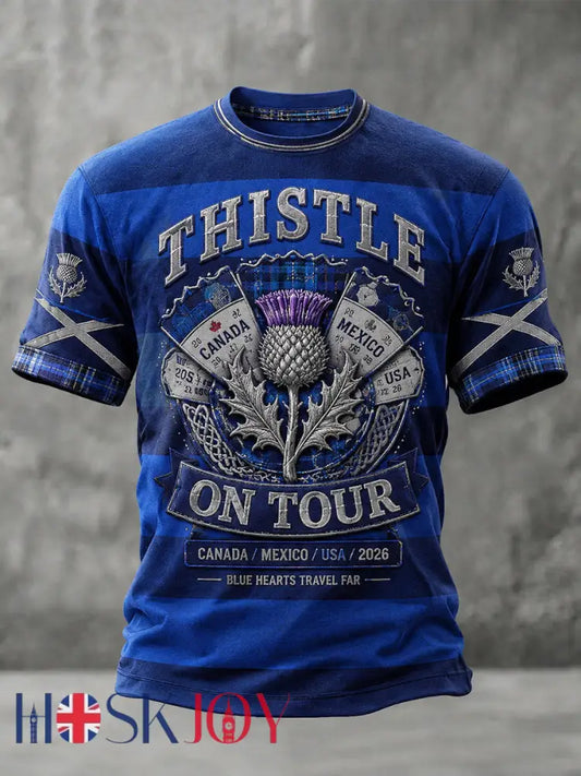Men’s Scotland Football Lover Printed T-shirt - Deep Blue / S