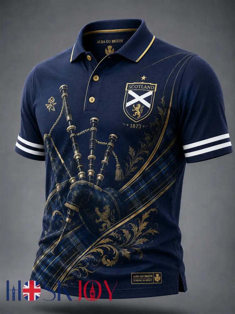 Men’s Scotland Peinted polo shirt - Navy Blue / S