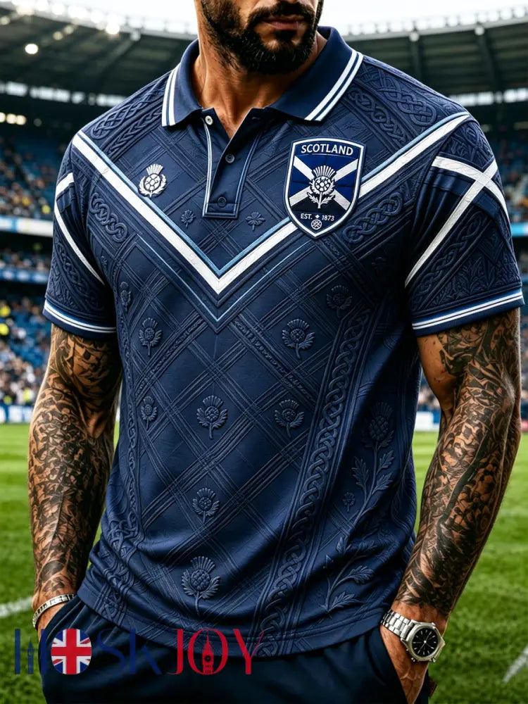 Men’s Scotland Printed polo shirt - Navy Blue / S