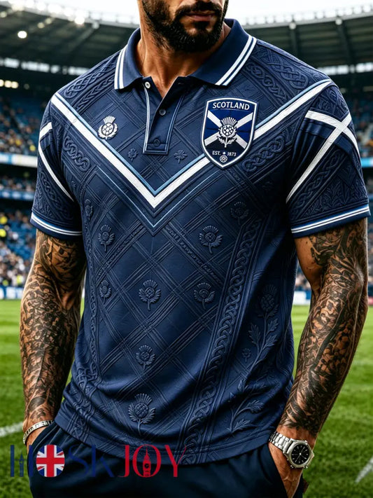 Men’s Scotland Printed polo shirt - Navy Blue / S