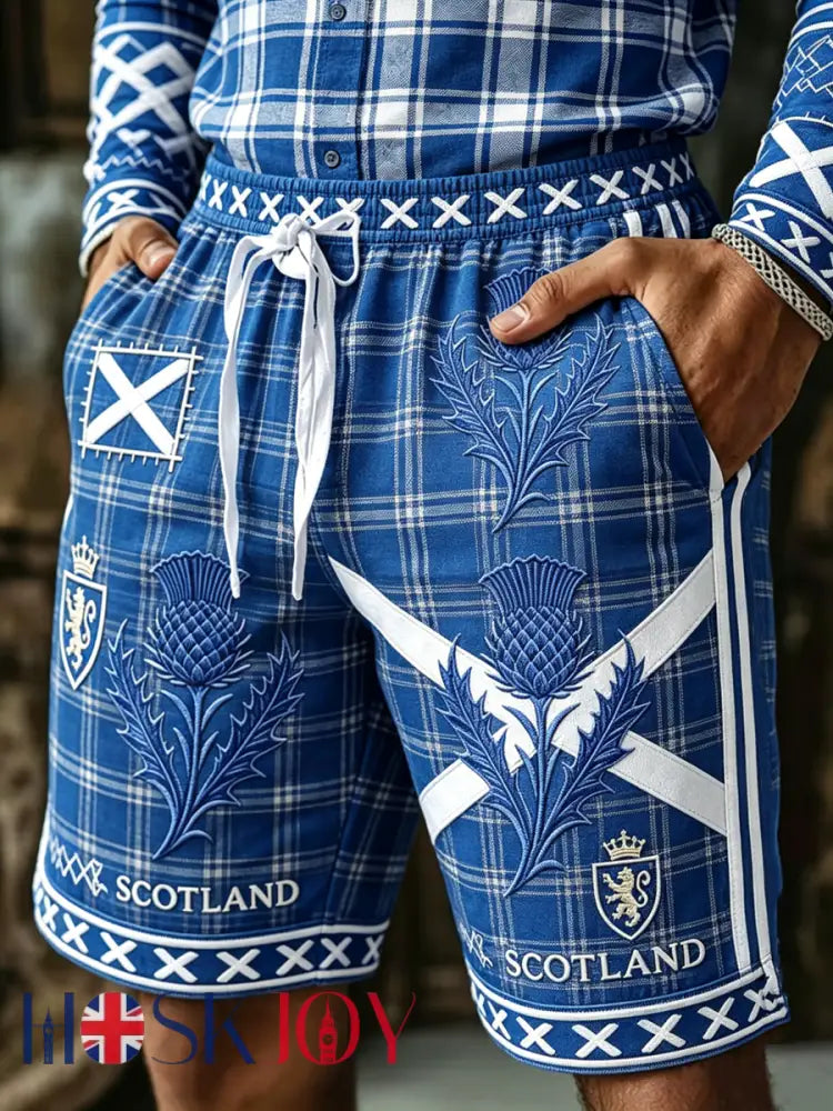 men’s Scotland Printed shorts - Blue / S