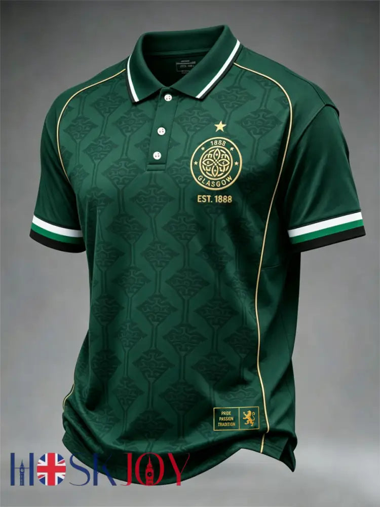Men’s Scottish Celtic FC Print polo shirt - Green / S