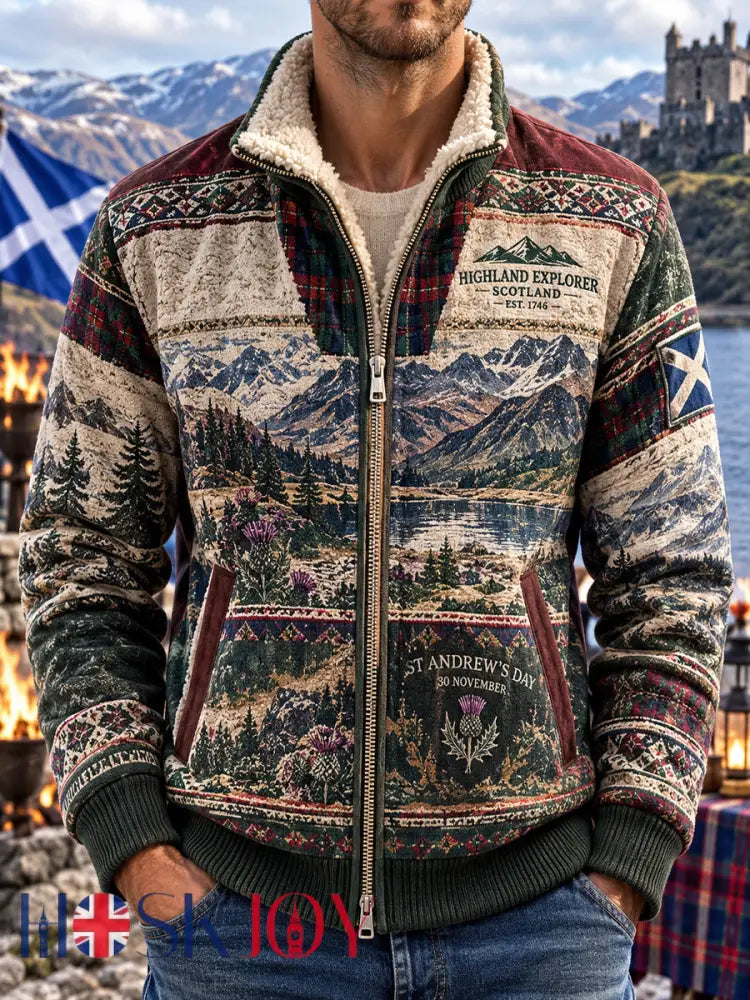 Men’s Scottish St Andrew’s Day Printed Composite Fleece Jacket - A / S