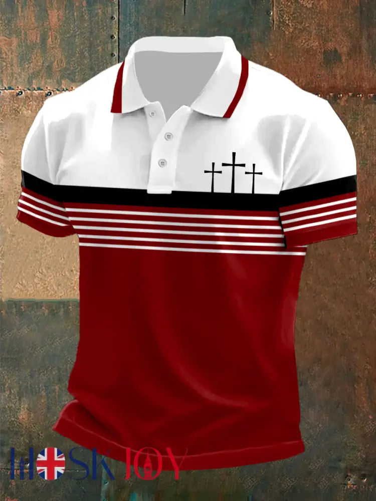 Men’s short sleeve polo shirt - Red / S