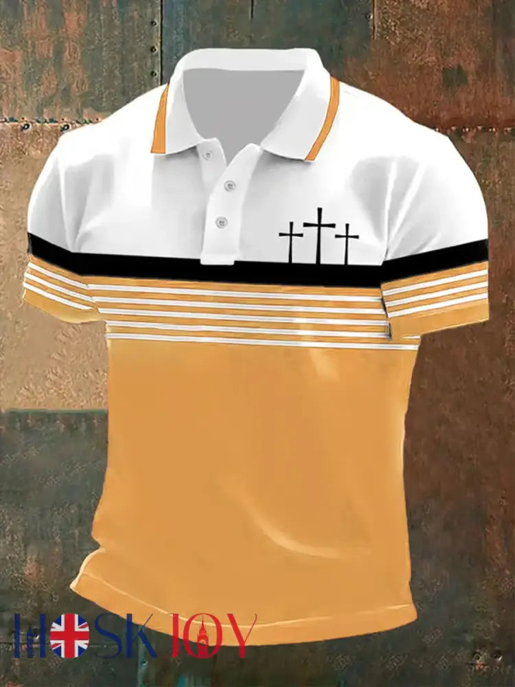 Men’s short sleeve polo shirt - Yellow / S