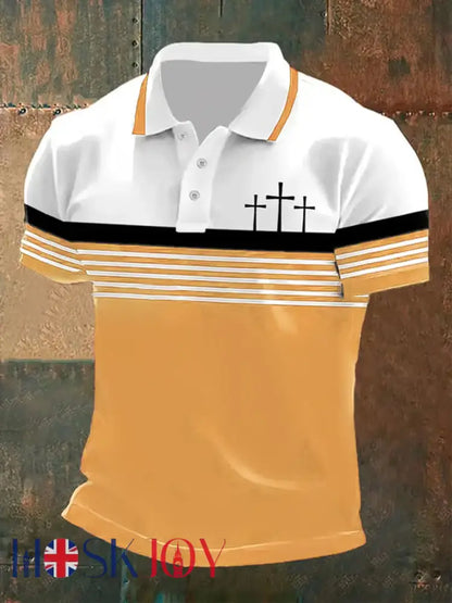 Men’s short sleeve polo shirt - Yellow / S
