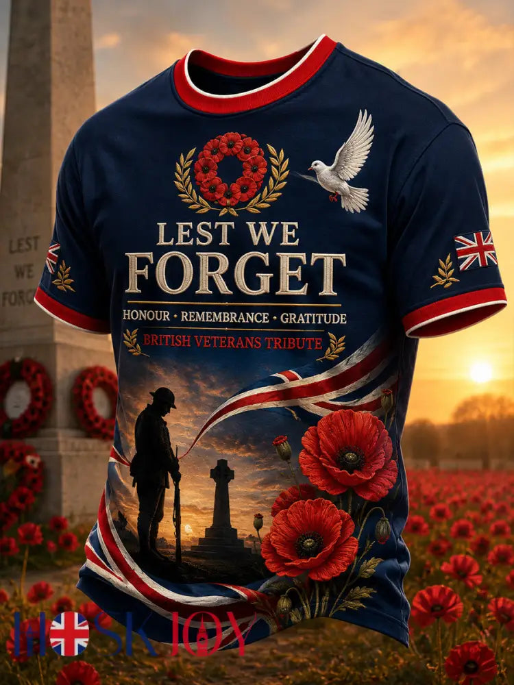 Men’s Short-Sleeve T-Shirt With British Veteran Commemorative Print - A / S