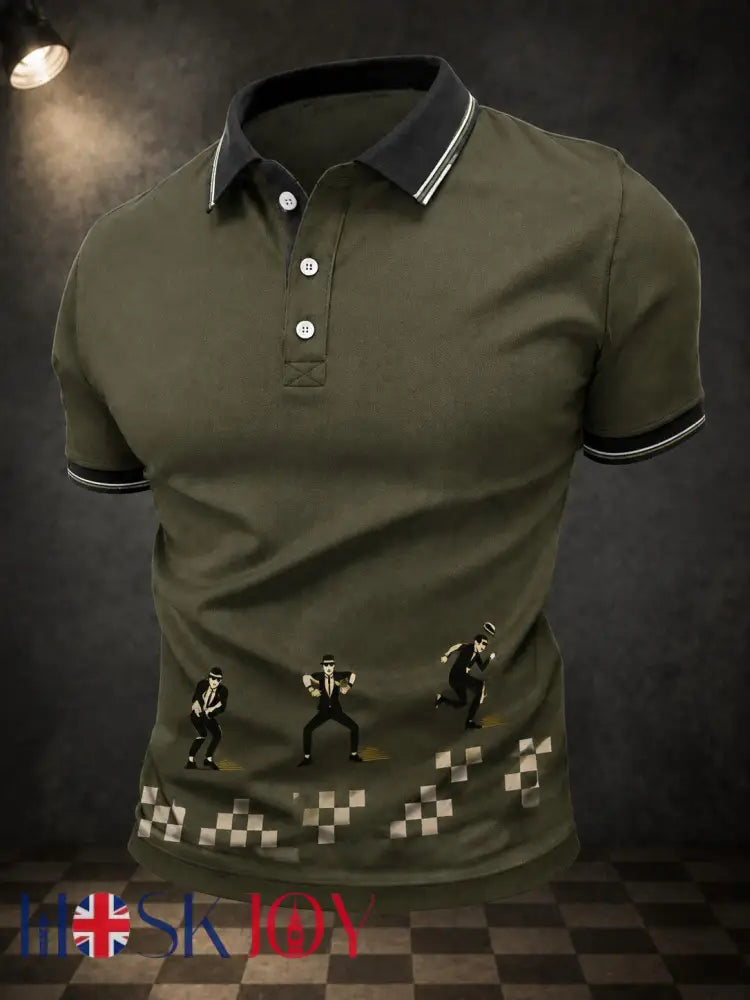 Men’s Ska Revival Style Printed Shirt - As picture / S