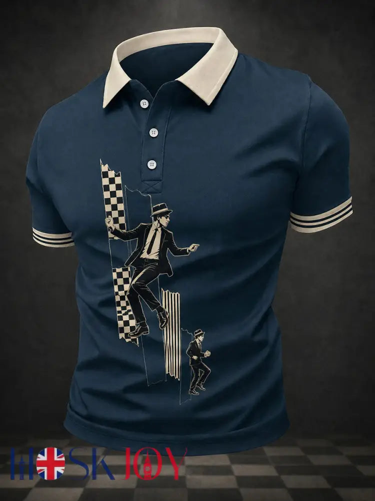 Men’s Ska Revival Style Printed Shirt - As picture / S