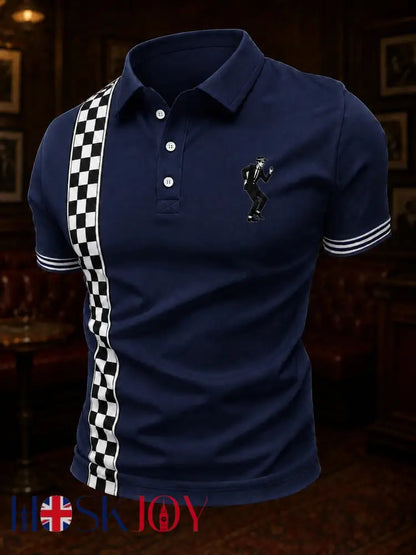 Men’s Ska Revival Style Printed Shirt - Blue / S