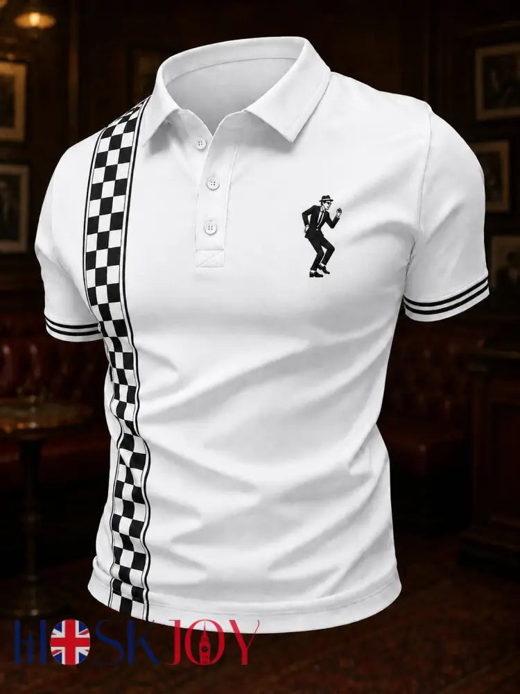 Men’s Ska Revival Style Printed Shirt - White / S