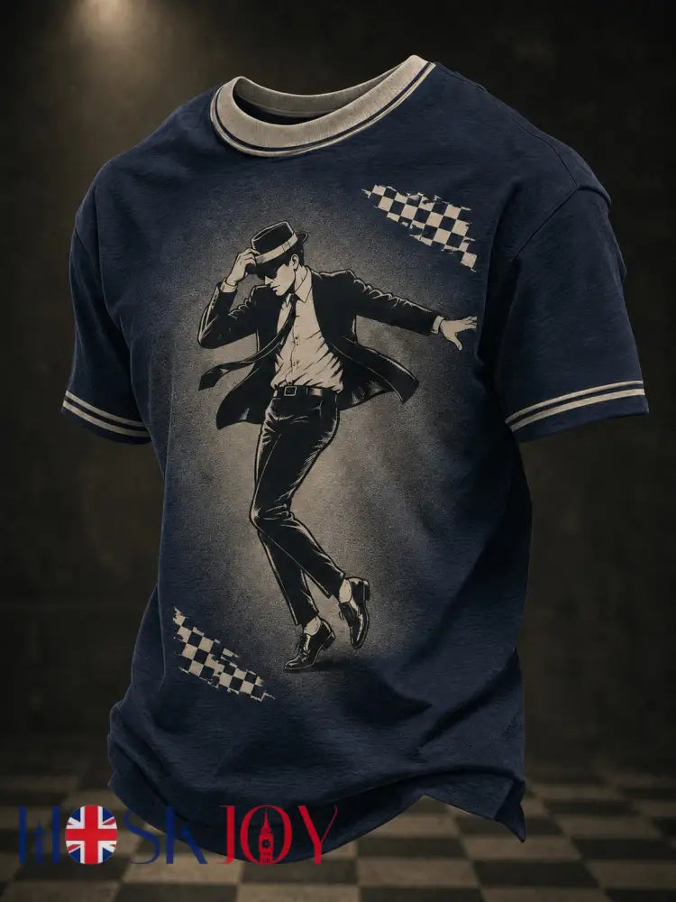 Men’s Ska Revival Style Printed T-shirt - As picture / S