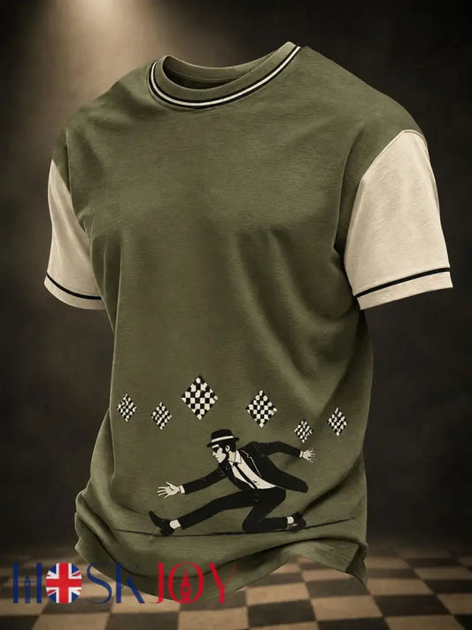 Men’s Ska Revival Style Printed T-shirt - As picture / S