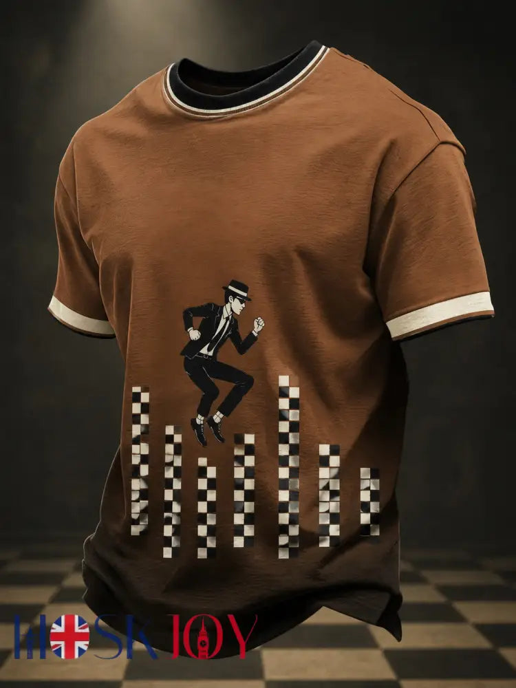 Men’s Ska Revival Style Printed T-shirt - As picture / S