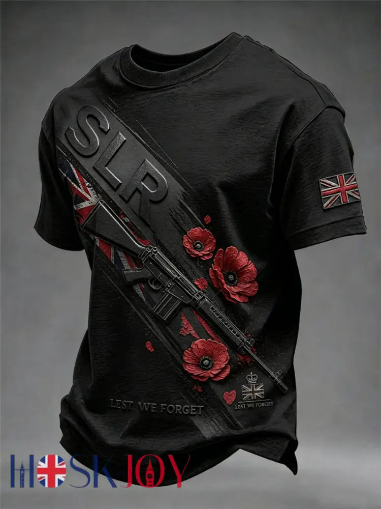 Men’s SLR Lest We Forget Printed short sleeves t-shirt - Black / S