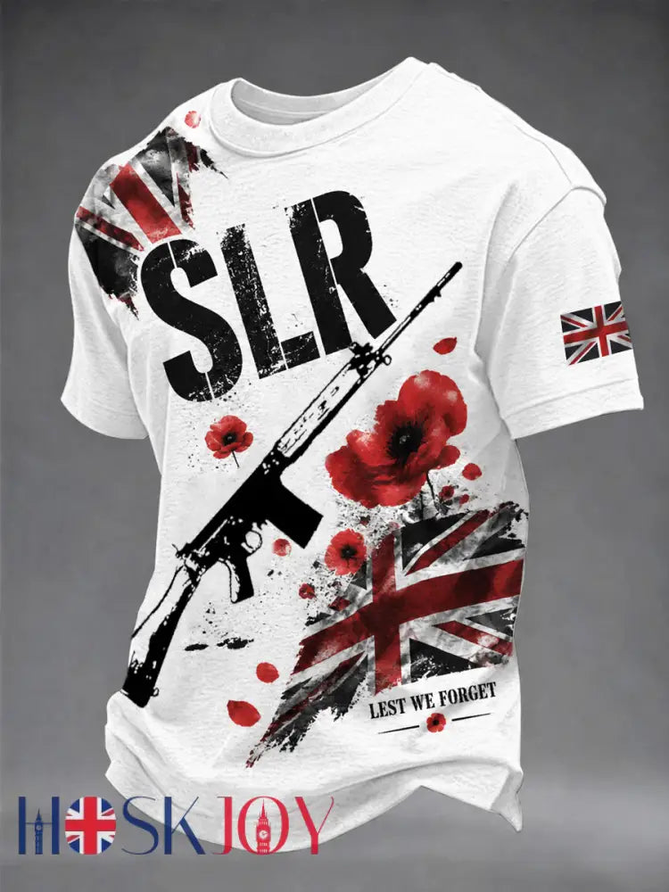 Men’s SLR Lest We Forget Printed short sleeves t-shirt - White / S