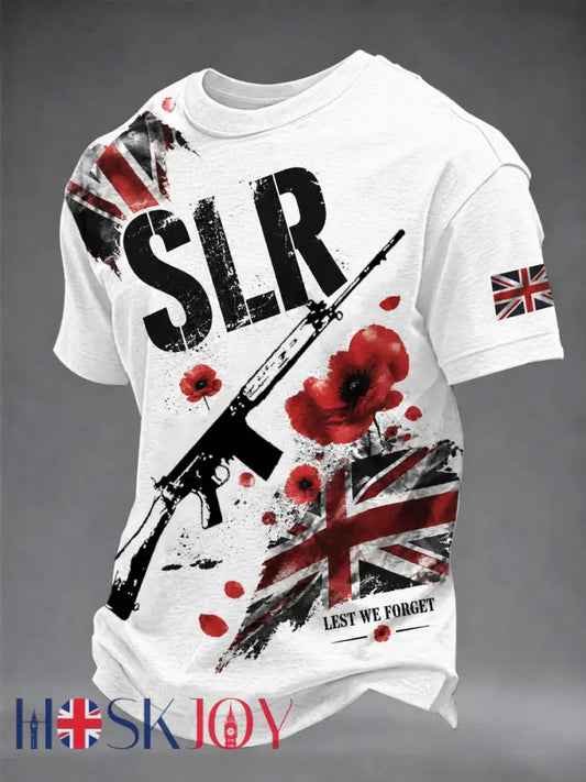 Men’s SLR Lest We Forget Printed short sleeves t-shirt - White / S