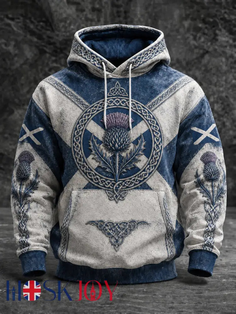 Men’s St Andrew’s Day Oversized Drop-Shoulder Hoodie with Pockets - As picture / S