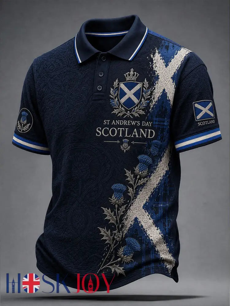 Men’s St Andrew’s Day Print Shirt - Deep Blue / S