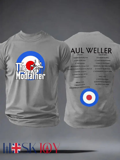 Men’s The Modfather Paul Weller imitation cotton short-sleeved T-shirt - Light Gray / S
