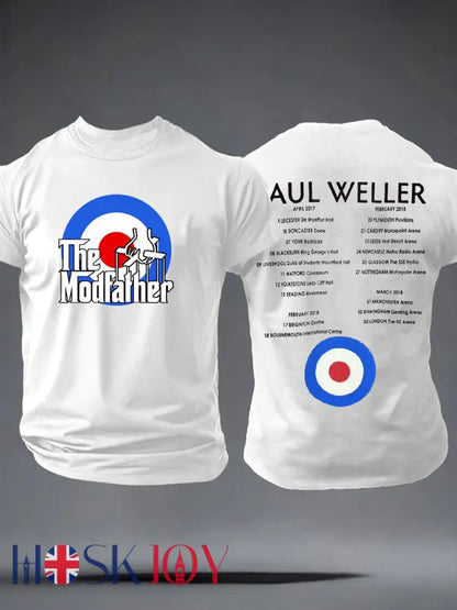 Men’s The Modfather Paul Weller imitation cotton short-sleeved T-shirt - White / S