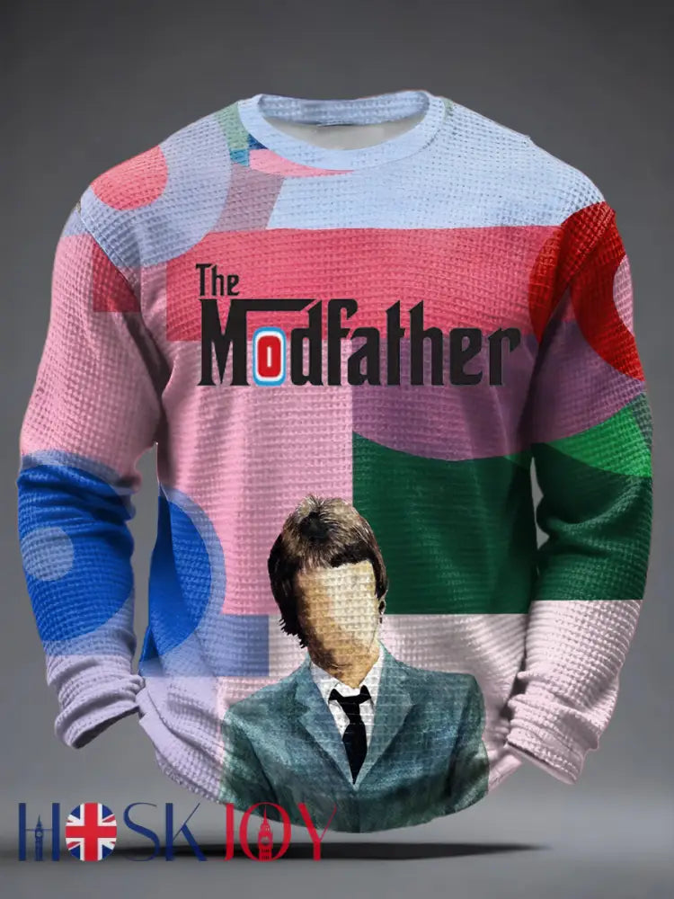Men’s The Modfather Paul Weller Print Waffle Long Sleeve T-Shirt - As picture / S