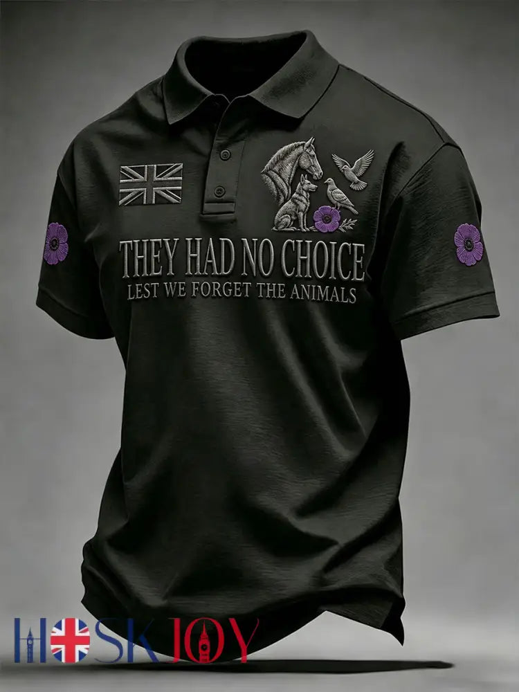 Men’s They Had No Choice Lest We Forget The Animals Shirt - Black / S