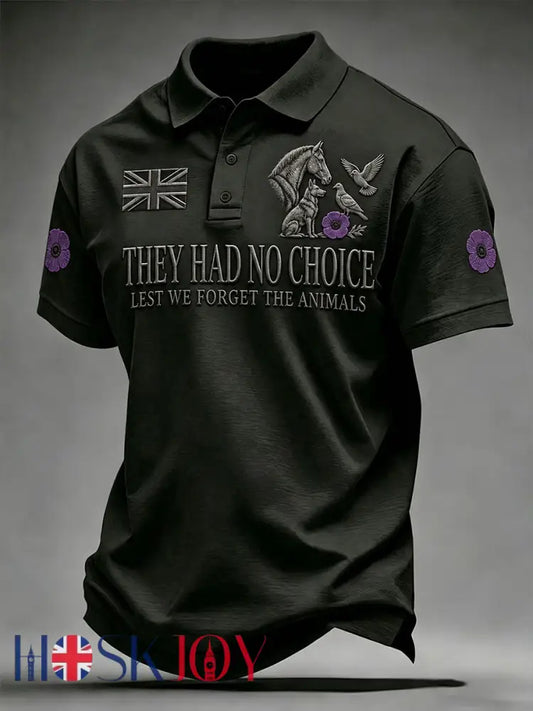 Men’s They Had No Choice Lest We Forget The Animals Shirt - Black / S