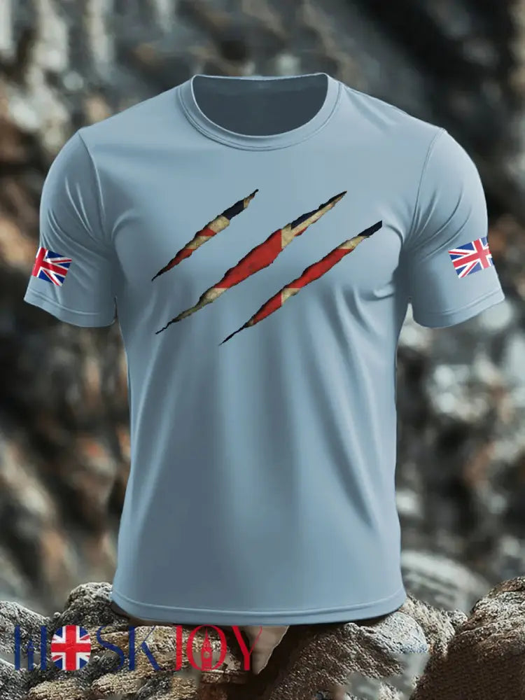 Men’s UK Flag Skull Printed T-shirt