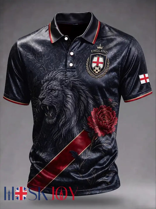 Men’s UK Football Lover England Printed polo shirt - As picture / S