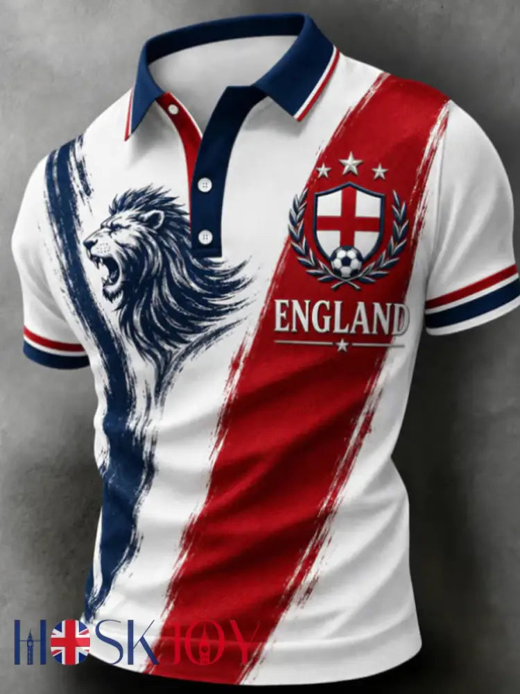 Men’s UK Football Lover England Printed polo shirt - As picture / S